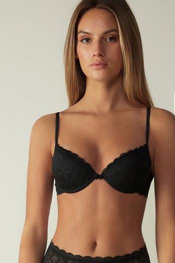 Intimssimi Bellissima Push-up Bra in Lace Black | USEAH49844