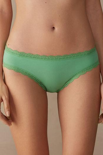 Intimssimi Cotton and Lace Panties Green | FUSUI98942