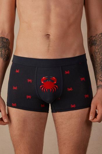 Intimssimi Crab Boxers in Natural Fresh Supima® Cotton Blue | USZDE55378