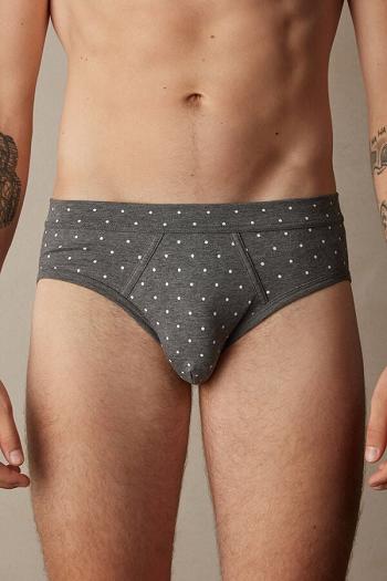 Intimssimi Dotted Briefs in Stretch Supima® Cotton Grey | USJVR25893