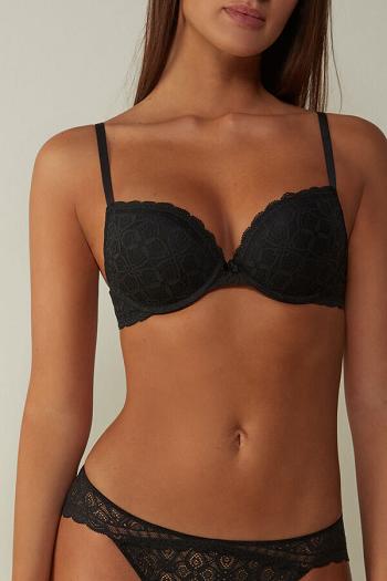 Intimssimi Elettra Super Push-up Bra in Lace Black | FUSHY17883