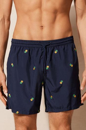 Intimssimi Embroidered Pineapple Swim Trunks Blue | USXBR87488