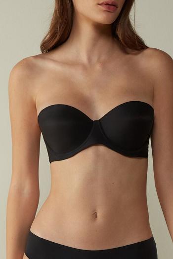 Intimssimi Giada Microfiber Bandeau Bra Black | AUSWC29348