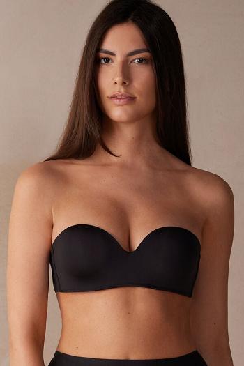 Intimssimi Gioia Bandeau Bra in Ultralight Microfiber Black | SUSVO98057