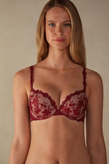 Intimssimi In Full Bloom Elettra Super Push-up Bra Red | DUSVO40630