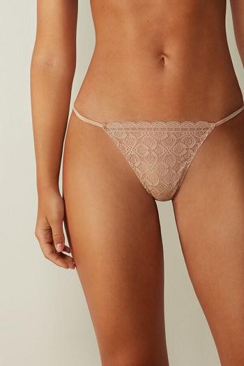 Intimssimi Lace String Thong Natural | USNEJ50099