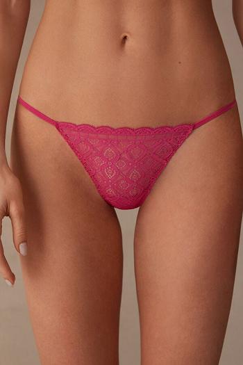 Intimssimi Lace String Thong Pink | YUSVQ97781