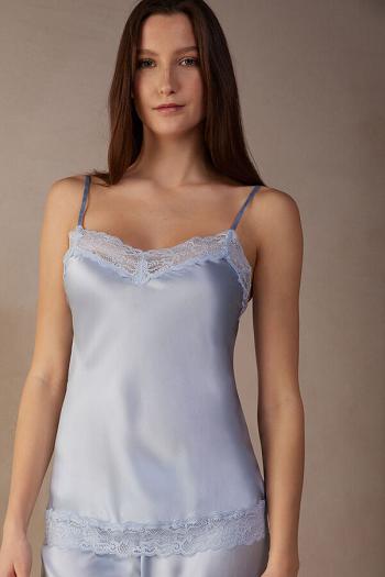 Intimssimi Lace and Silk Top Blue | USDYB29063