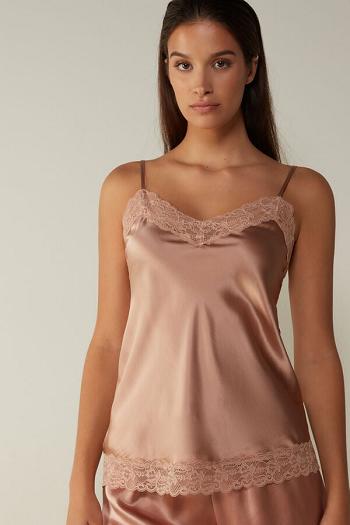 Intimssimi Lace and Silk Top Natural | USICD66919