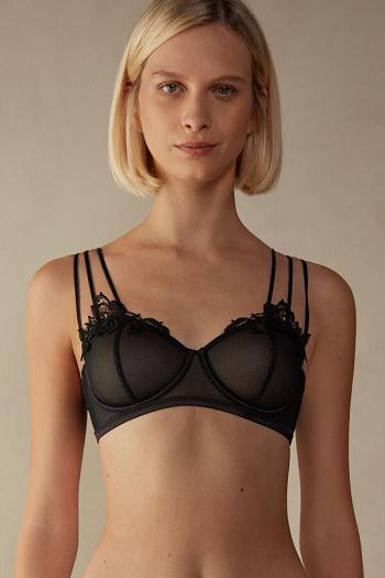 Intimssimi Layers of Lust Balconette Bra Black | USJVR94111