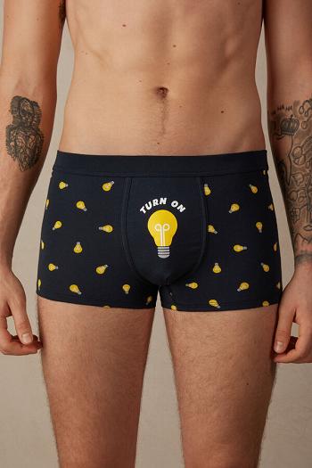 Intimssimi Light Bulb Boxers in Stretch Supima® Cotton Blue | BUSSD49676