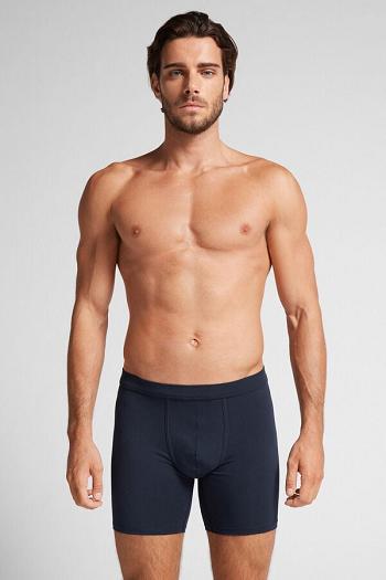 Intimssimi Long Boxers in Stretch Supima® Cotton Blue | GUSEC98710