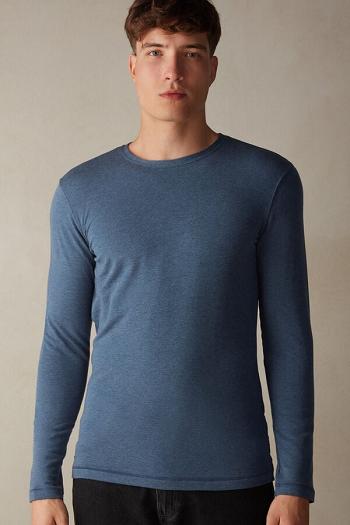 Intimssimi Long-Sleeve Modal-Cashmere Top Blue | USCIF70978