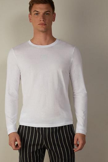 Intimssimi Long-Sleeve Supima® Cotton Top White | YUSGT93163