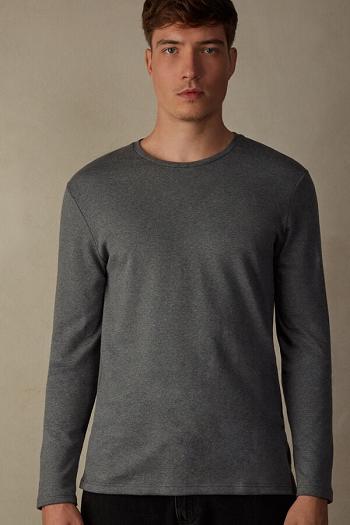 Intimssimi Long Sleeve Top in Warm Cotton Dark Grey | BUSSO36875