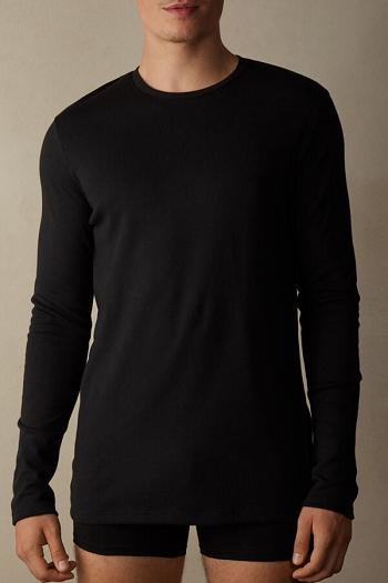 Intimssimi Long Sleeve Top in Warm Cotton Black | USJZR48081