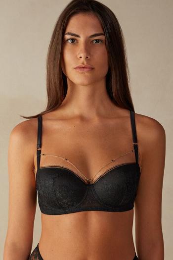 Intimssimi Luxury Treats Sofia Balconette Bra Black | USZDE40783