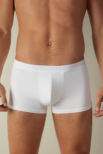 Intimssimi Microfiber Logo Boxer Shorts White | YUSGT18123