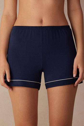 Intimssimi Modal Shorts with Contrast Trim Blue | ZUSNQ96136