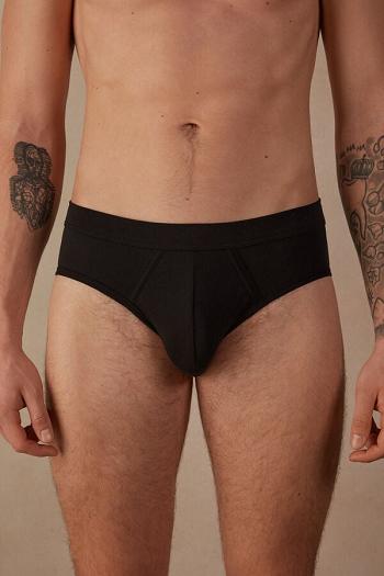 Intimssimi Natural Fresh Supima® Cotton Briefs Black | LUSTR39818