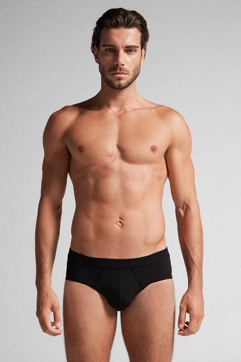 Intimssimi Natural Fresh Supima® Cotton Briefs Black | USCIF44441