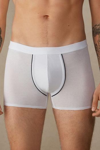 Intimssimi Natural Fresh Supima® Cotton Boxers White | USQAV78894