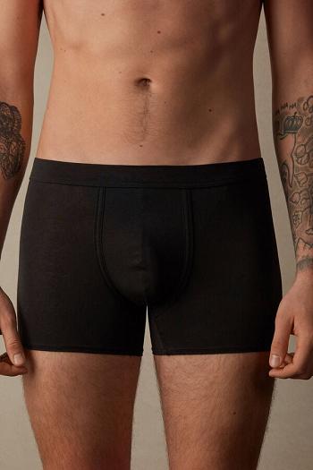 Intimssimi Natural Fresh Supima® Cotton Boxers Black | XUSBH55397