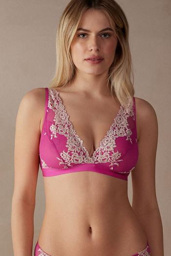 Intimssimi Pretty Flowers Lara Triangle Bra Pink | USCIF69332