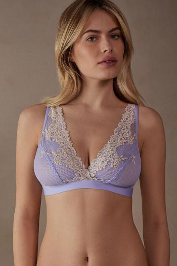 Intimssimi Pretty Flowers Lara Triangle Bra Violet | USZPD52221