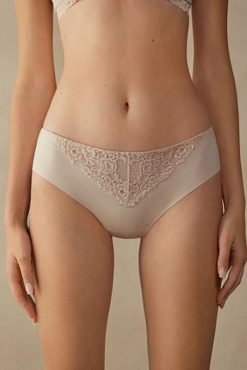 Intimssimi Pretty Flowers Seamless Cotton Panties Natural | LUSTR79735