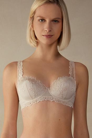 Intimssimi Pretty Flowers Sofia Balconette Bra Natural | AUSDF47835