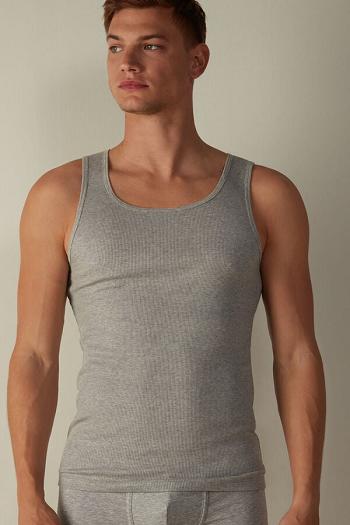 Intimssimi Ribbed Supima Cotton Tank Top Grey | USJZR52963