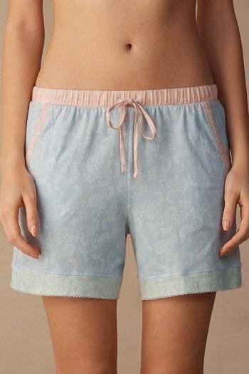 Intimssimi Romantic Cashmere Cotton Shorts Light Blue | USQAV75377