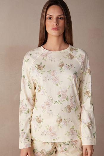 Intimssimi Scent of Roses Long Sleeve Cotton T-shirt Print | USJVR66157