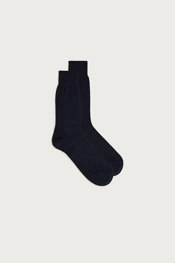 Intimssimi Short Chashmere-Silk-Cotton Socks Blue | SUSNY73057