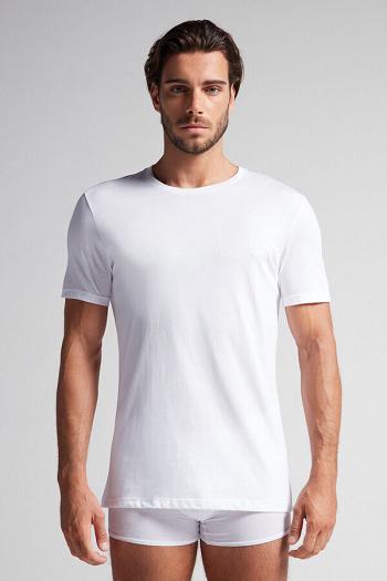 Intimssimi Short Sleeve Crew Neck T Shirt in Supima® Cotton White | SUSVO15437