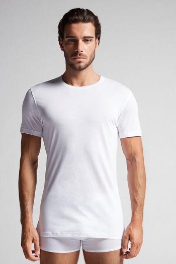 Intimssimi Short-Sleeve Crew-Neck T-Shirt in Extra-Fine Supima® Cotton White | UUSND39488