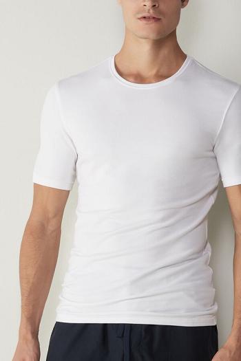 Intimssimi Short-Sleeve Modal-Cashmere Top White | PUSER41028