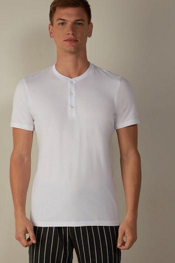 Intimssimi Short-Sleeved Supima® Cotton Shirt White | GUSUC60557