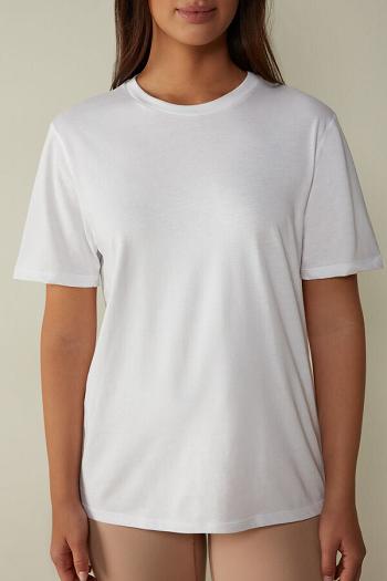 Intimssimi Short-Sleeved Supima® Cotton Top White | USNEJ22227