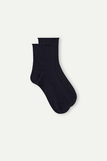 Intimssimi Short Socks in Stretch Supima® Cotton Blue | USXBR68085