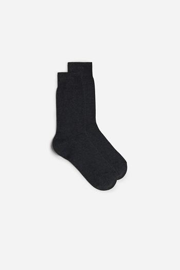 Intimssimi Short Warm Cotton Socks Grey | FUSHY67731