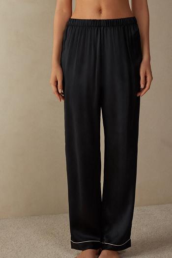 Intimssimi Silk Satin Pajama Pants Black | AUSWC96602