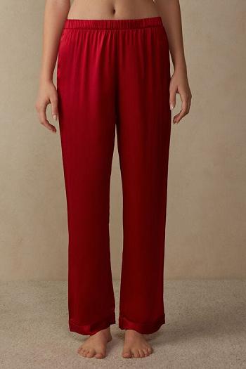 Intimssimi Silk Satin Pajama Pants Red | EUSVG71172