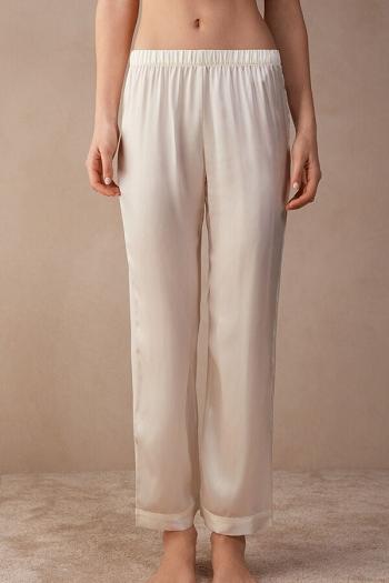 Intimssimi Silk Satin Pajama Pants White | USJZR49611