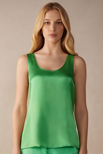 Intimssimi Silk and Modal Tank Top Green | XUSBH35180