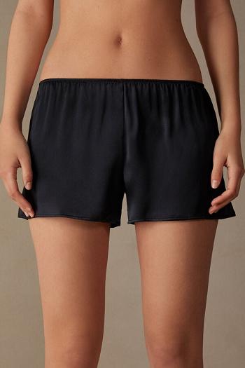 Intimssimi Smooth Silk-Satin Shorts Black | USCIF56296