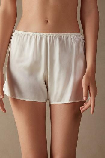 Intimssimi Smooth Silk-Satin Shorts White | QUSWA12018