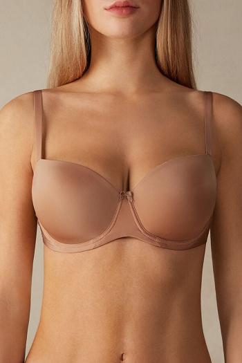 Intimssimi Sofia Balconette Bra in Ultralight Microfiber Natural | QUSUV50837