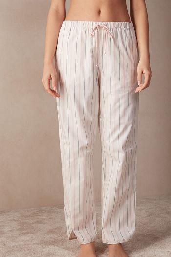 Intimssimi Soft Spring Full Length Cotton Cloth Pants White | USZDE14643